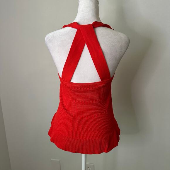 Parker red smocked cross strap tank top size XS - Picture 4 of 13